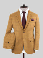 Italian Murano Cimio Mustard Wool Linen Silk Suit - StudioSuits