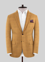 Italian Murano Cimio Mustard Wool Linen Silk Suit - StudioSuits