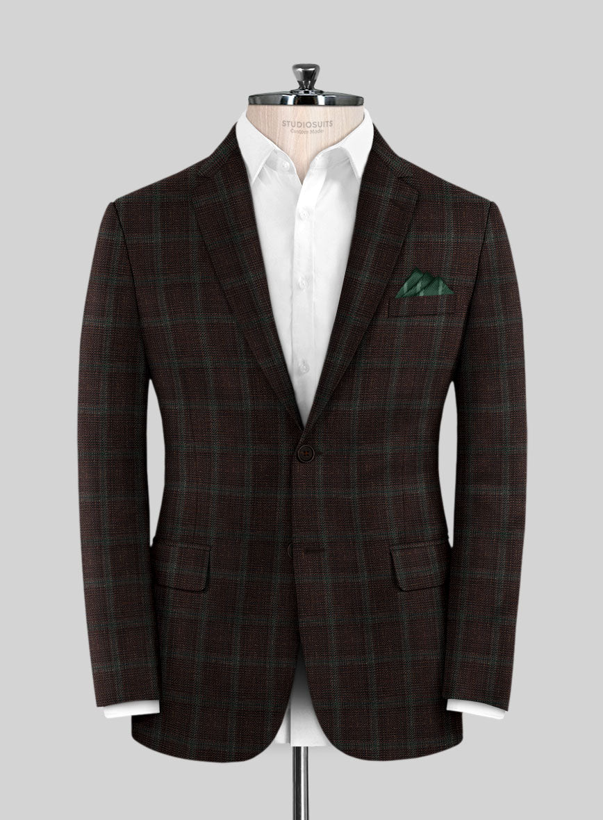 Italian Murano Corri Checks Wool Linen Silk Jacket - StudioSuits