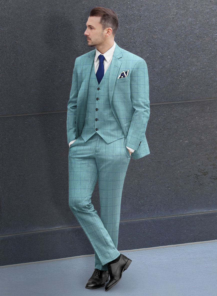 Italian Linen Mint Green Suit – StudioSuits
