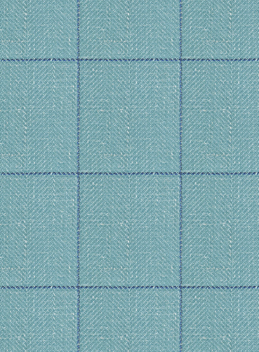 Italian Murano Domar Blue Wool Linen Silk Suit - StudioSuits