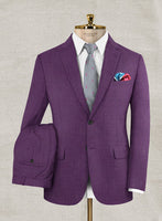 Italian Murano Eggplant Wool Linen Suit - StudioSuits