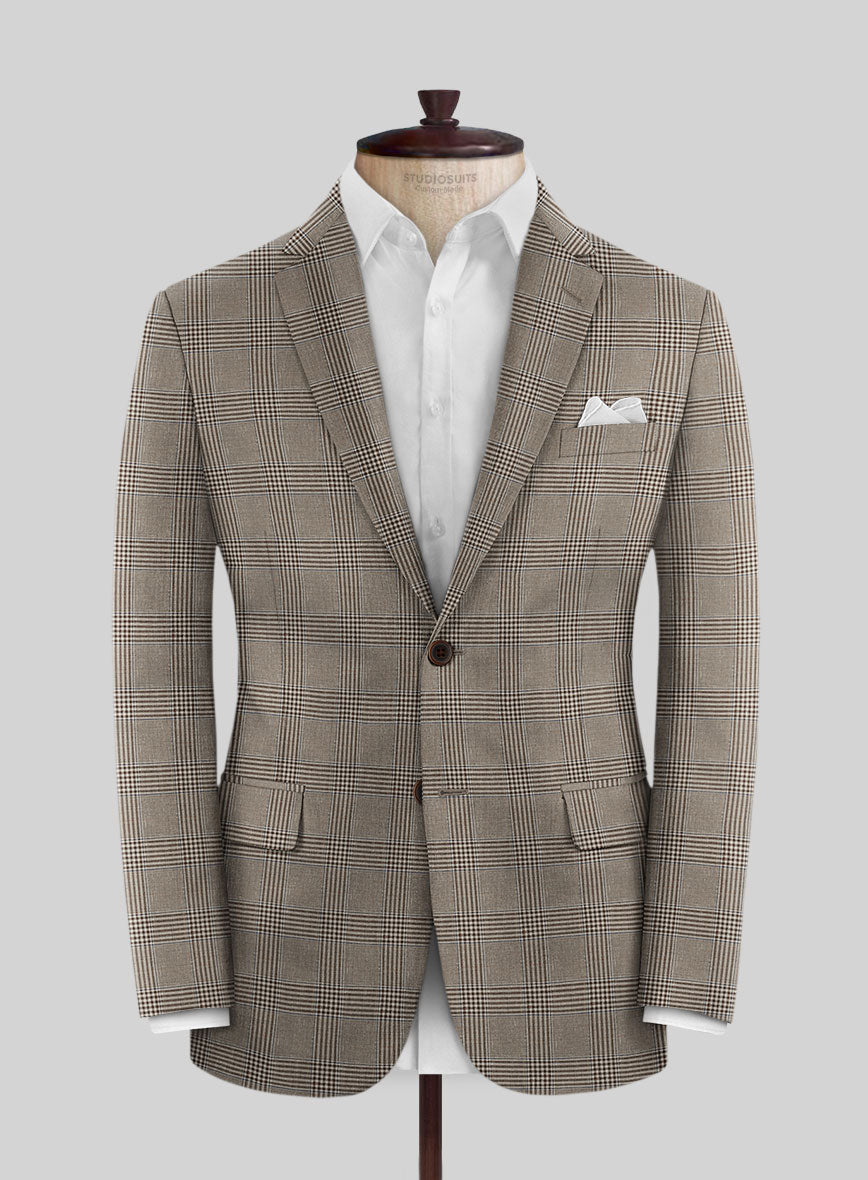 Italian Murano Ejan Brown Wool Linen Silk Suit - StudioSuits