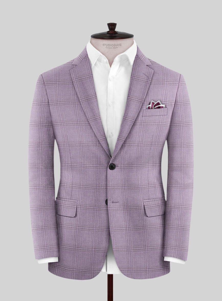 Italian Murano Esar Lavender Wool Linen Silk Jacket - StudioSuits