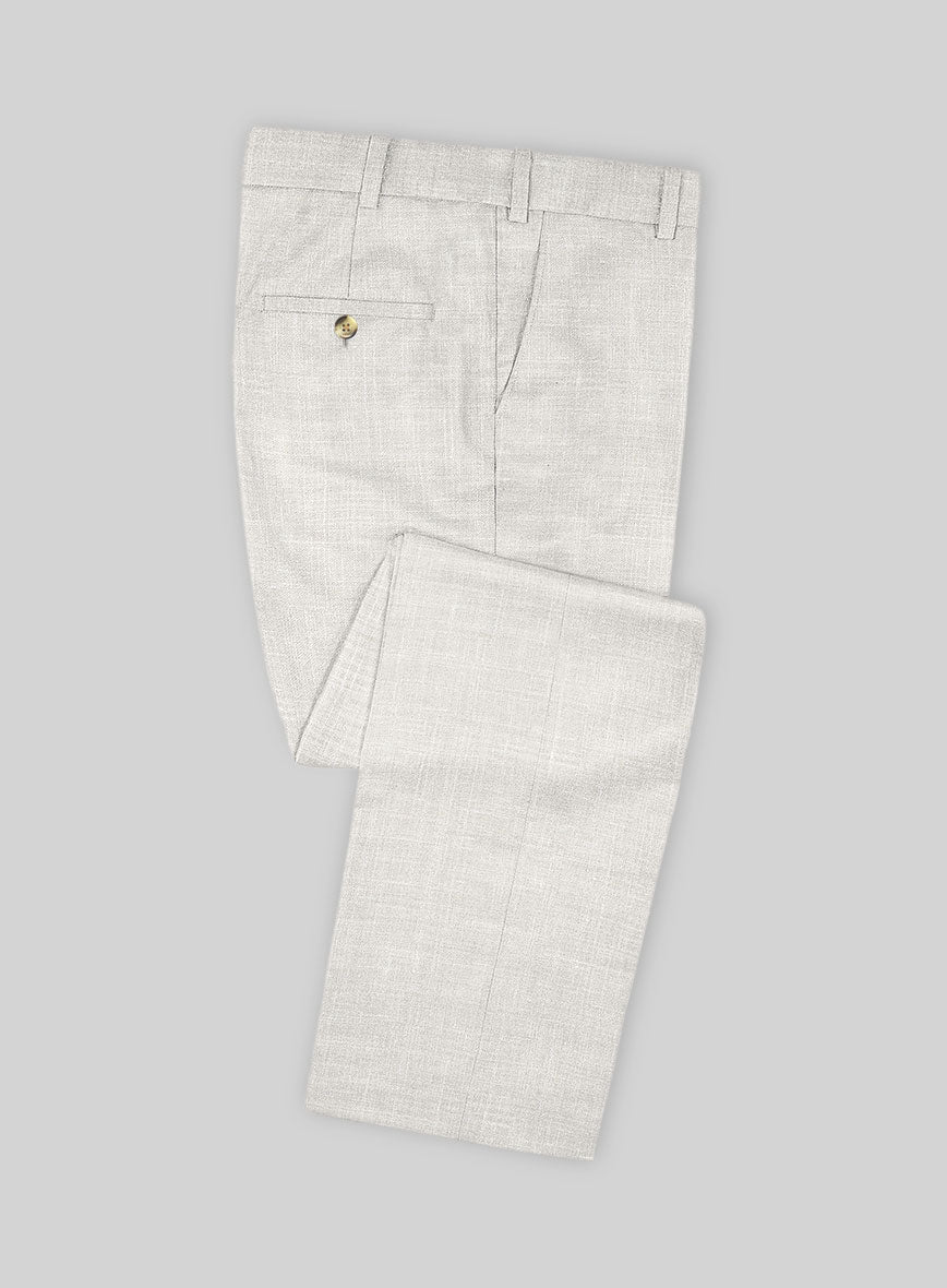 Italian Murano Fawn Wool Linen Pants - StudioSuits