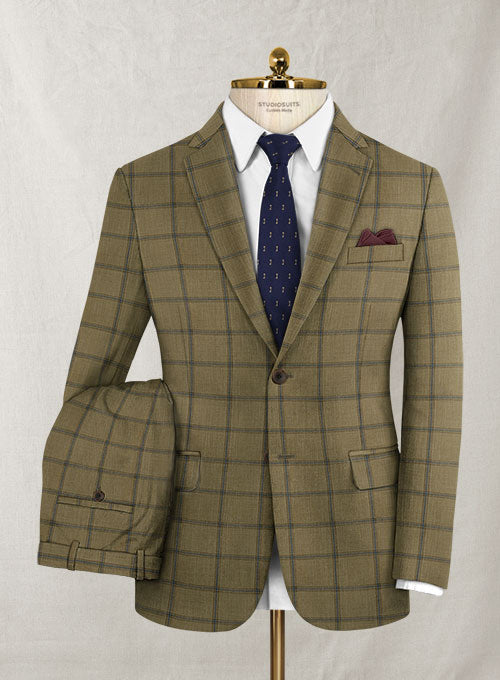 Italian Murano Franny Beige Wool Linen Suit - StudioSuits