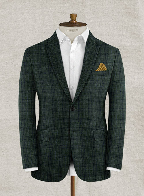 Italian Murano Genito Green Wool Linen Suit - StudioSuits