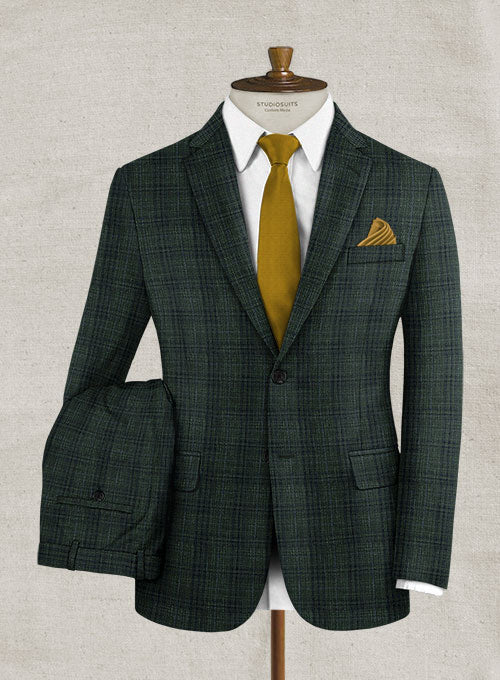 Italian Murano Genito Green Wool Linen Suit - StudioSuits