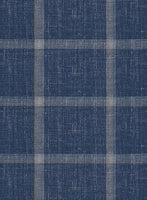 Italian Murano Geoia Blue Wool Linen Pants - StudioSuits