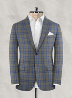 Italian Murano Gnatio Blue Gray Wool Linen Jacket - StudioSuits
