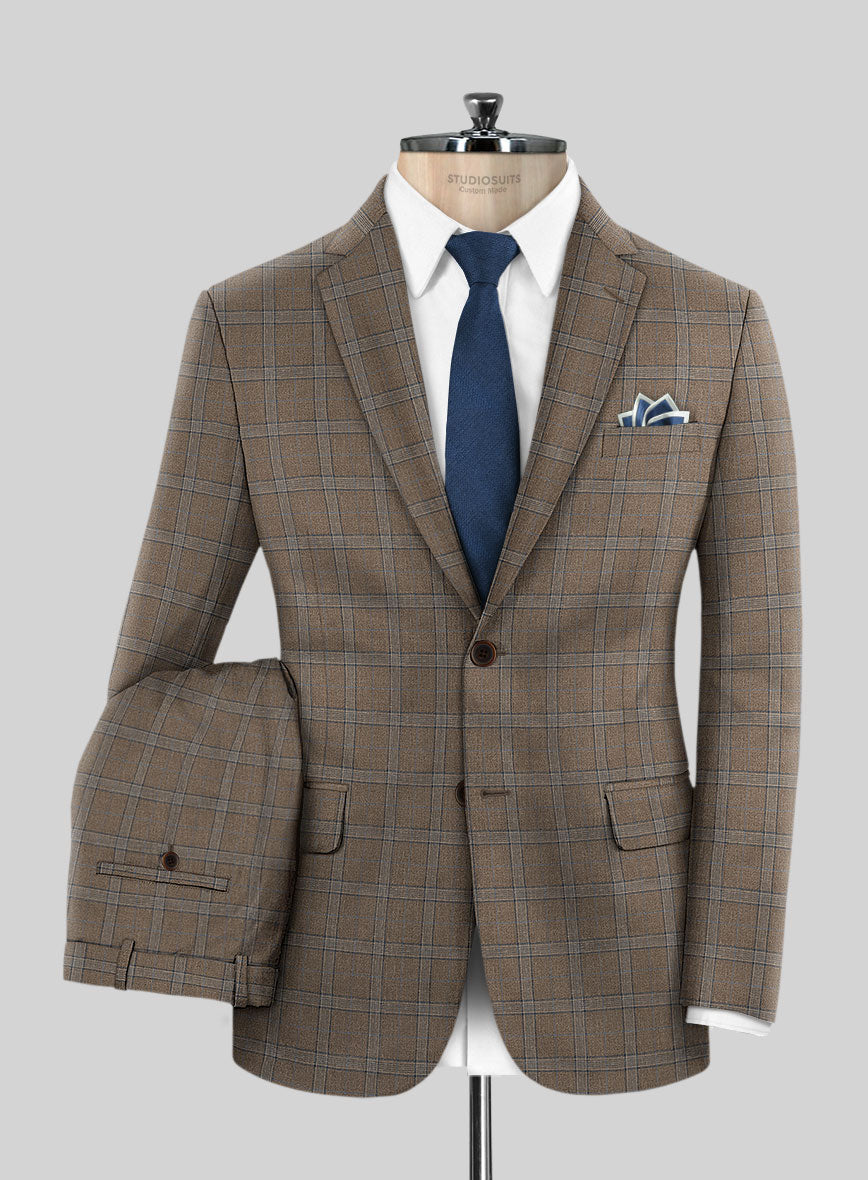 Italian Murano Igelu Brown Wool Linen Silk Suit - StudioSuits