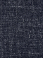 Italian Murano Indigo Blue Wool Linen Pants - StudioSuits