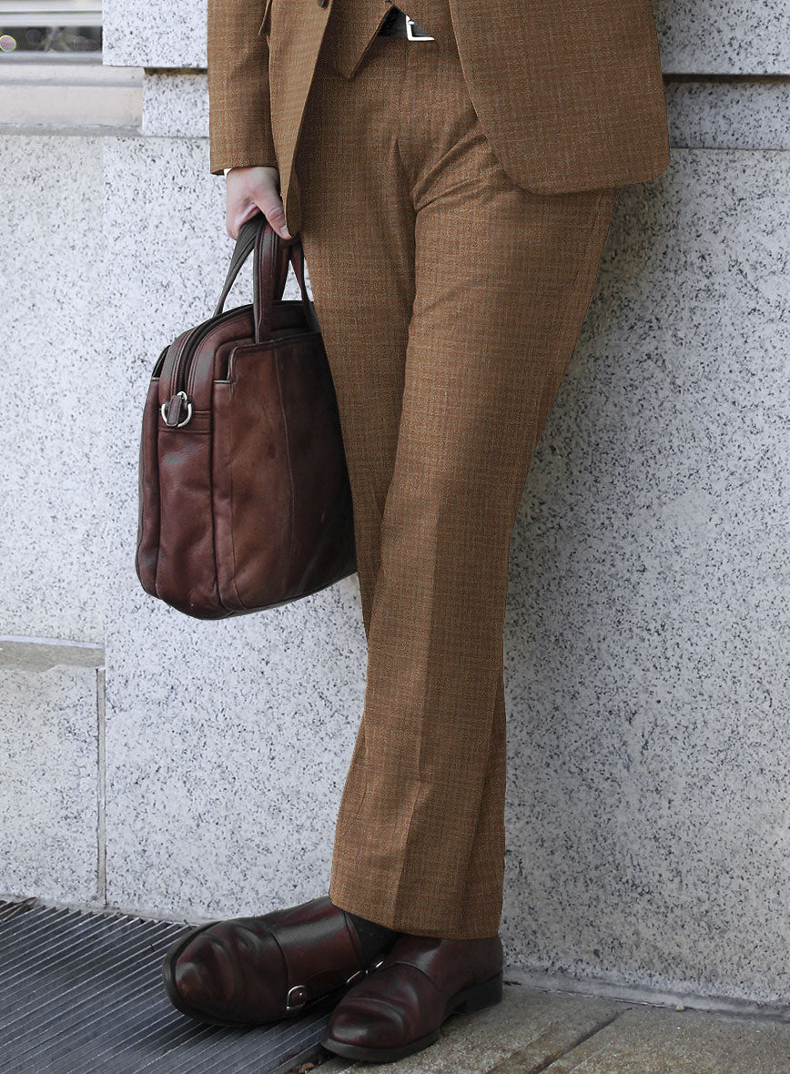 Italian Murano Karilo Brown Wool Linen Silk Suit - StudioSuits