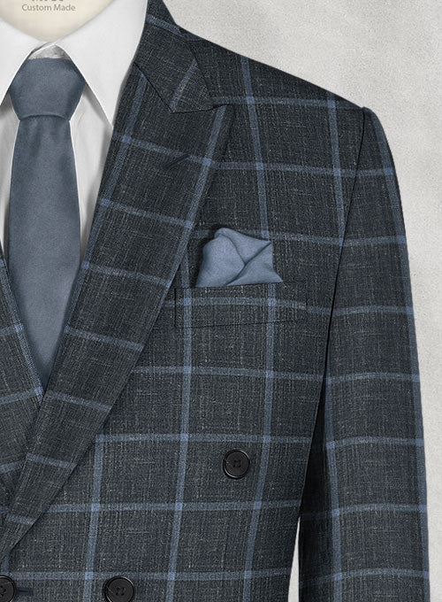Italian Murano Lenore Gray Wool Linen Jacket - StudioSuits