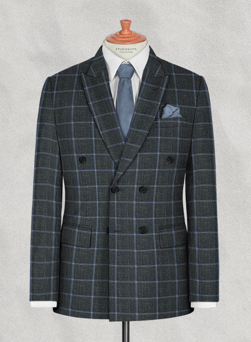 Italian Murano Lenore Gray Wool Linen Suit - StudioSuits
