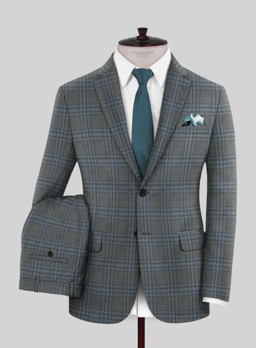 Italian Murano Livado Gray Wool Linen Silk Suit - StudioSuits