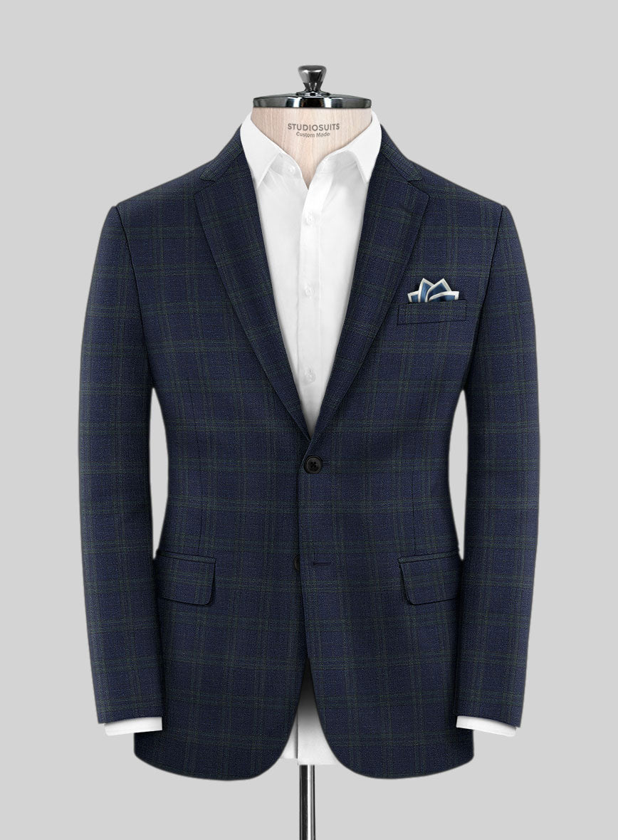 Italian Murano Loni Blue Wool Linen Silk Suit - StudioSuits