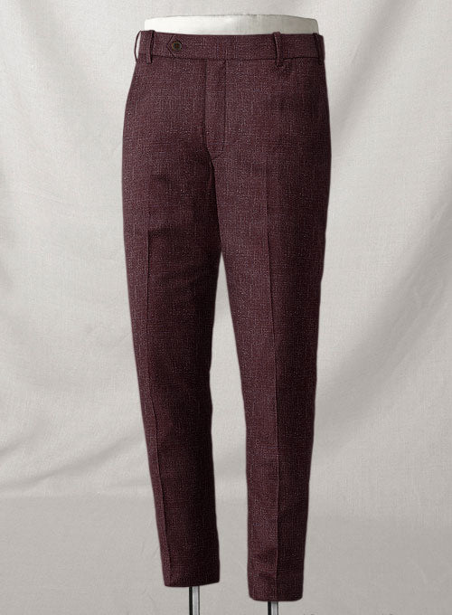 Italian Murano Maroon Wool Pants - StudioSuits
