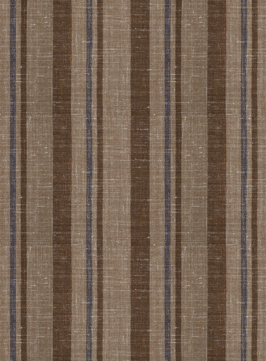 Italian Murano Omini Stripe Wool Linen Silk Pants - StudioSuits