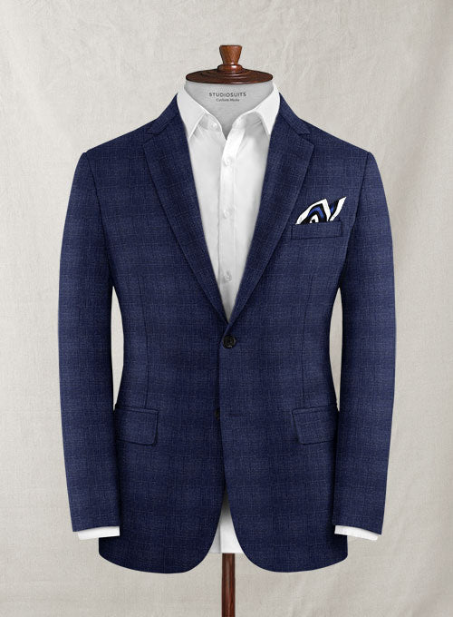 Italian Murano Mircos Blue Wool Jacket - StudioSuits