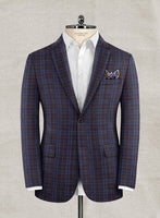 Italian Murano Moque Checks Wool Linen Jacket - StudioSuits