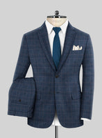 Italian Murano Najela Blue Wool Linen Silk Suit - StudioSuits