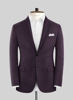 Italian Murano Nozo Purple Wool Linen Silk Jacket - StudioSuits