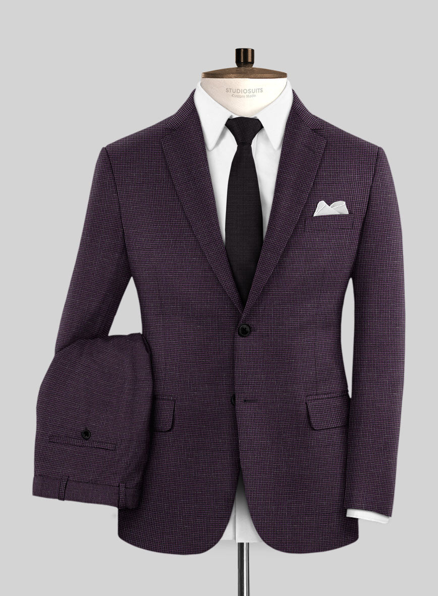 Italian Murano Nozo Purple Wool Linen Silk Suit - StudioSuits