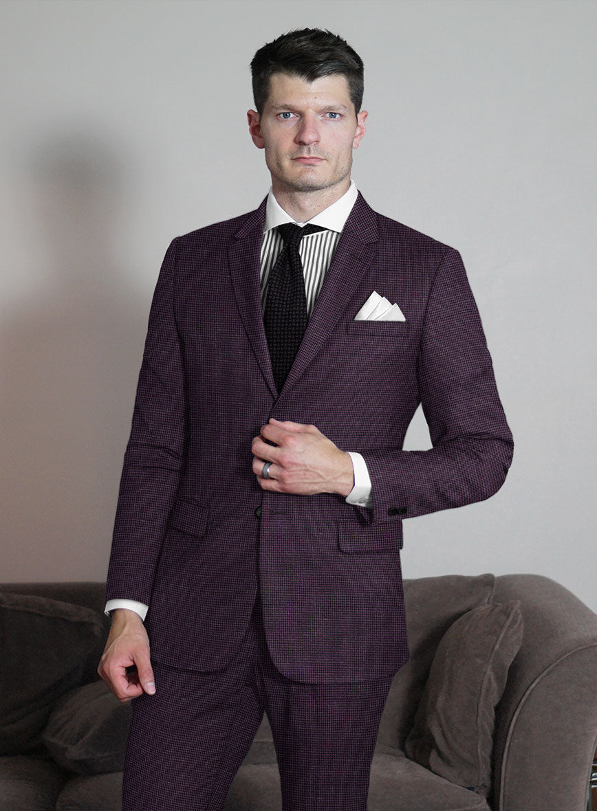 Italian Murano Nozo Purple Wool Linen Silk Suit - StudioSuits