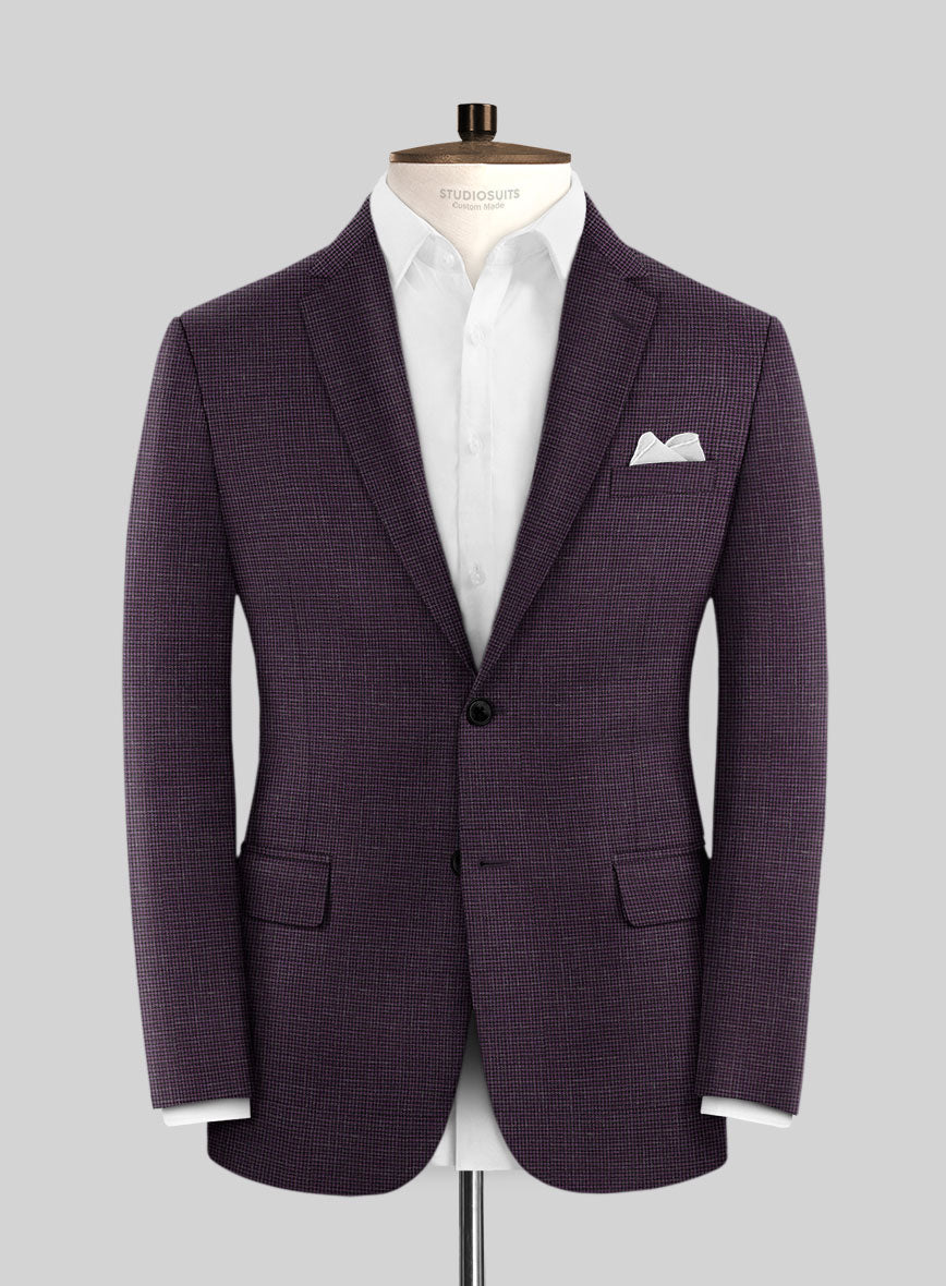 Italian Murano Nozo Purple Wool Linen Silk Suit - StudioSuits