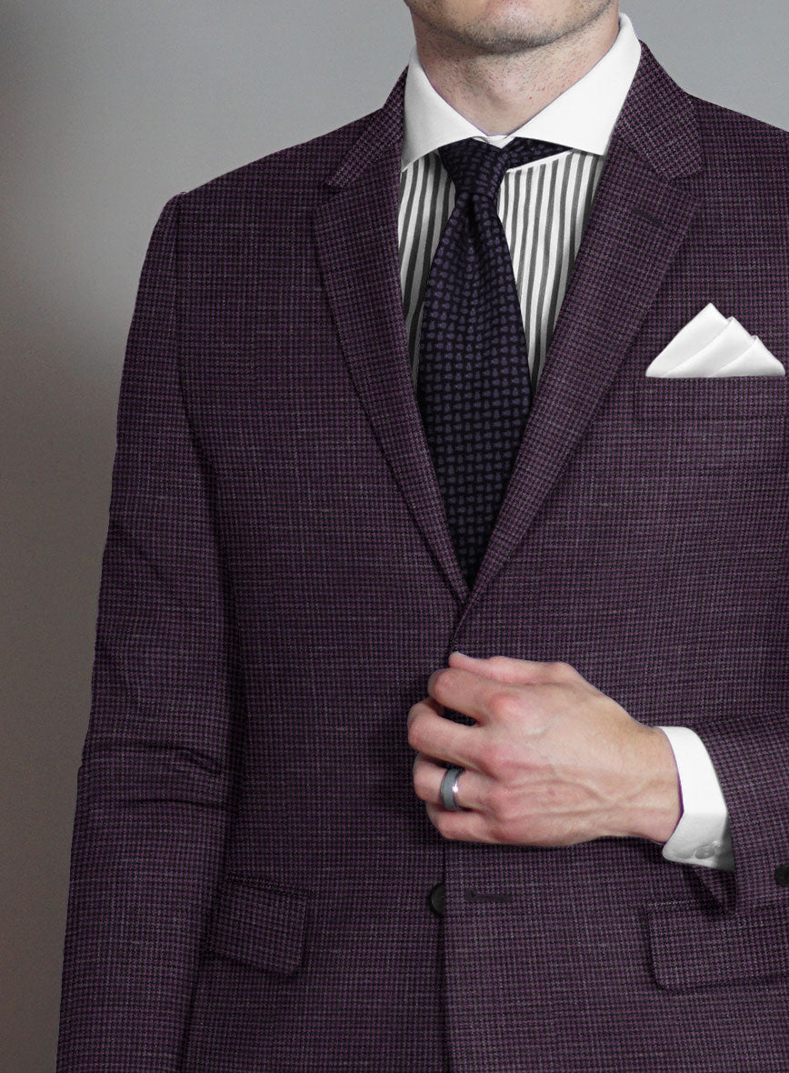 Italian Murano Nozo Purple Wool Linen Silk Suit - StudioSuits