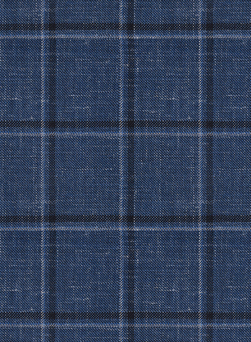Italian Murano Odi Blue Wool Linen Silk Suit - StudioSuits