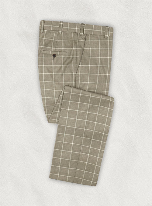 Italian Murano Onigio Beige Wool Linen Pants - StudioSuits