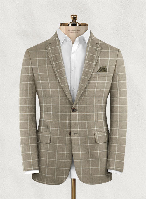 Italian Murano Onigio Beige Wool Linen Suit - StudioSuits
