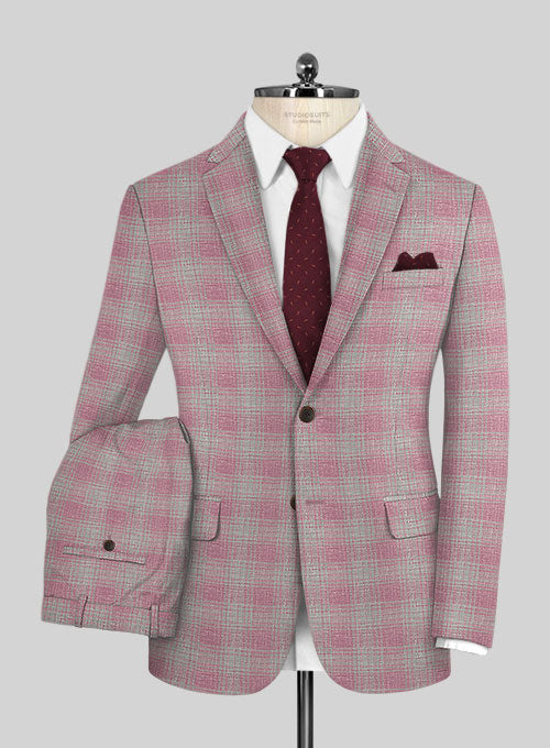 Italian Murano Orenti Pink Wool Linen Suit - StudioSuits