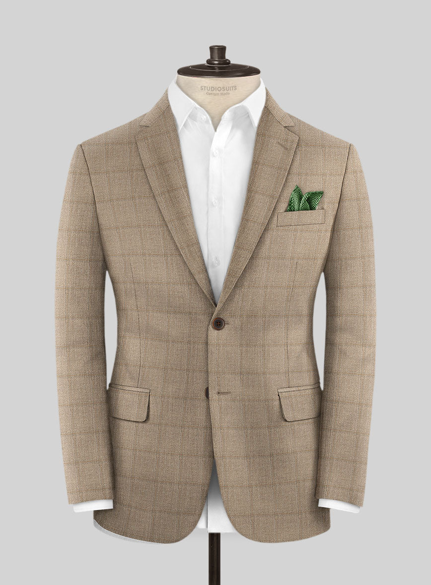 Italian Murano Padro Brown Wool Linen Silk Jacket - StudioSuits