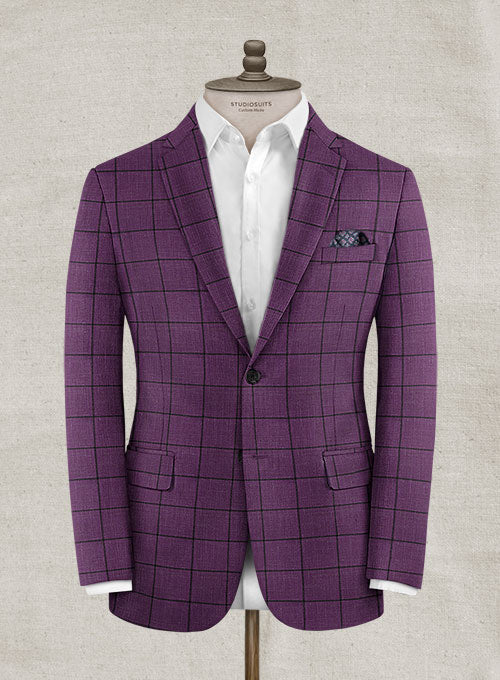 Italian Murano Pinero Checks Wool Linen Suit - StudioSuits