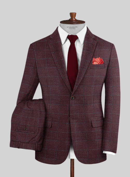 Italian Murano Praolo Checks Wool Linen Suit - StudioSuits