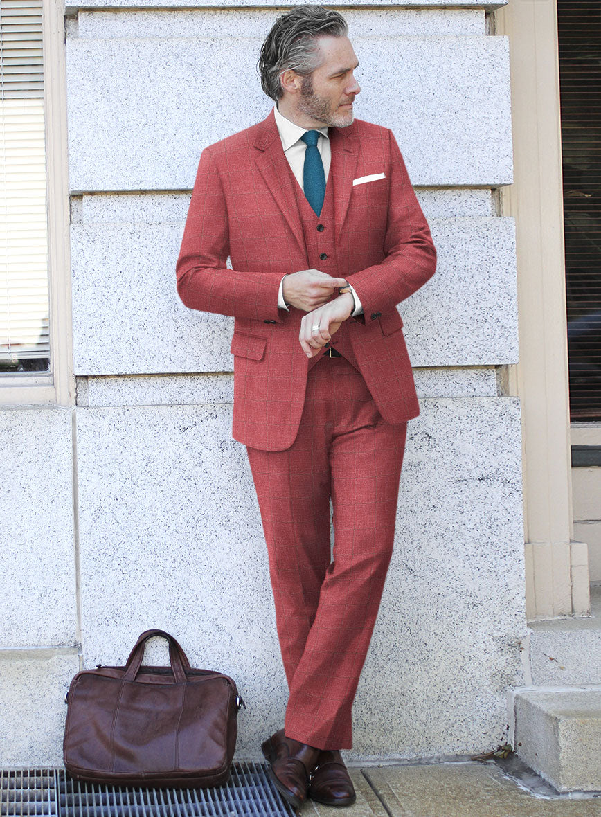 Italian Murano Radon Pink Wool Linen Silk Suit - StudioSuits