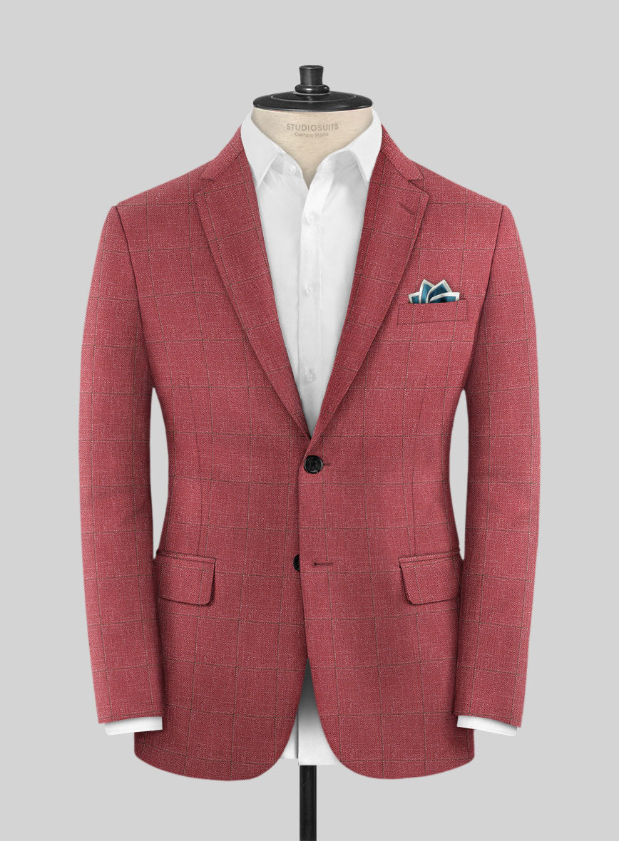 Italian Murano Radon Pink Wool Linen Silk Suit - StudioSuits