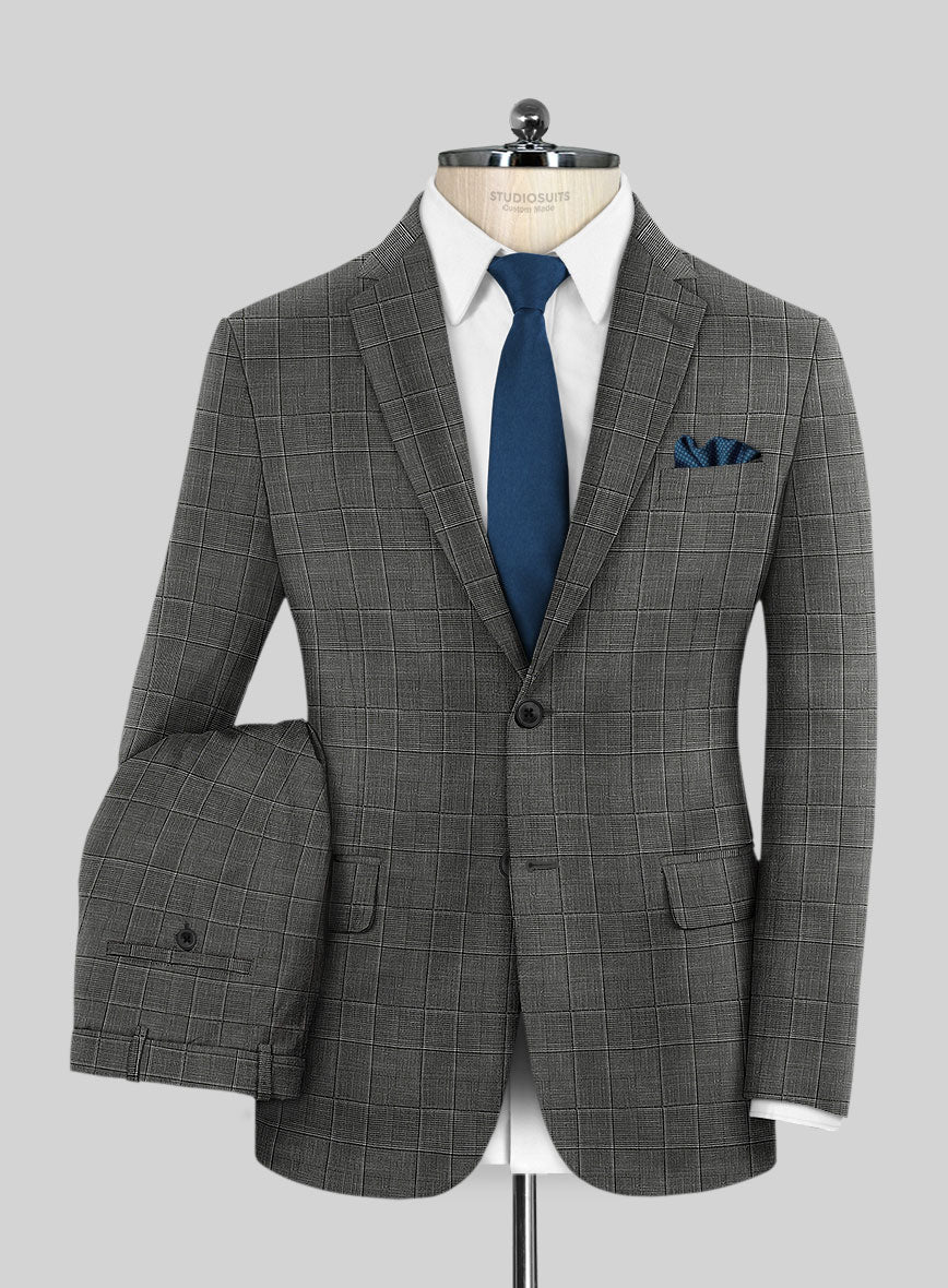 Italian Murano Riquel Gray Wool Linen Suit - StudioSuits