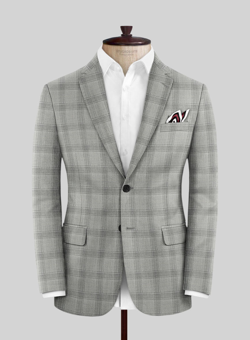 Italian Murano Sageo Gray Wool Linen Silk Suit - StudioSuits