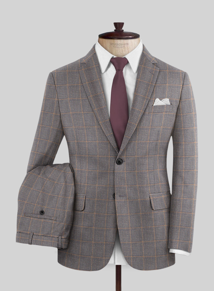 Italian Murano Satie Houndstooth Wool Linen Silk Suit - StudioSuits