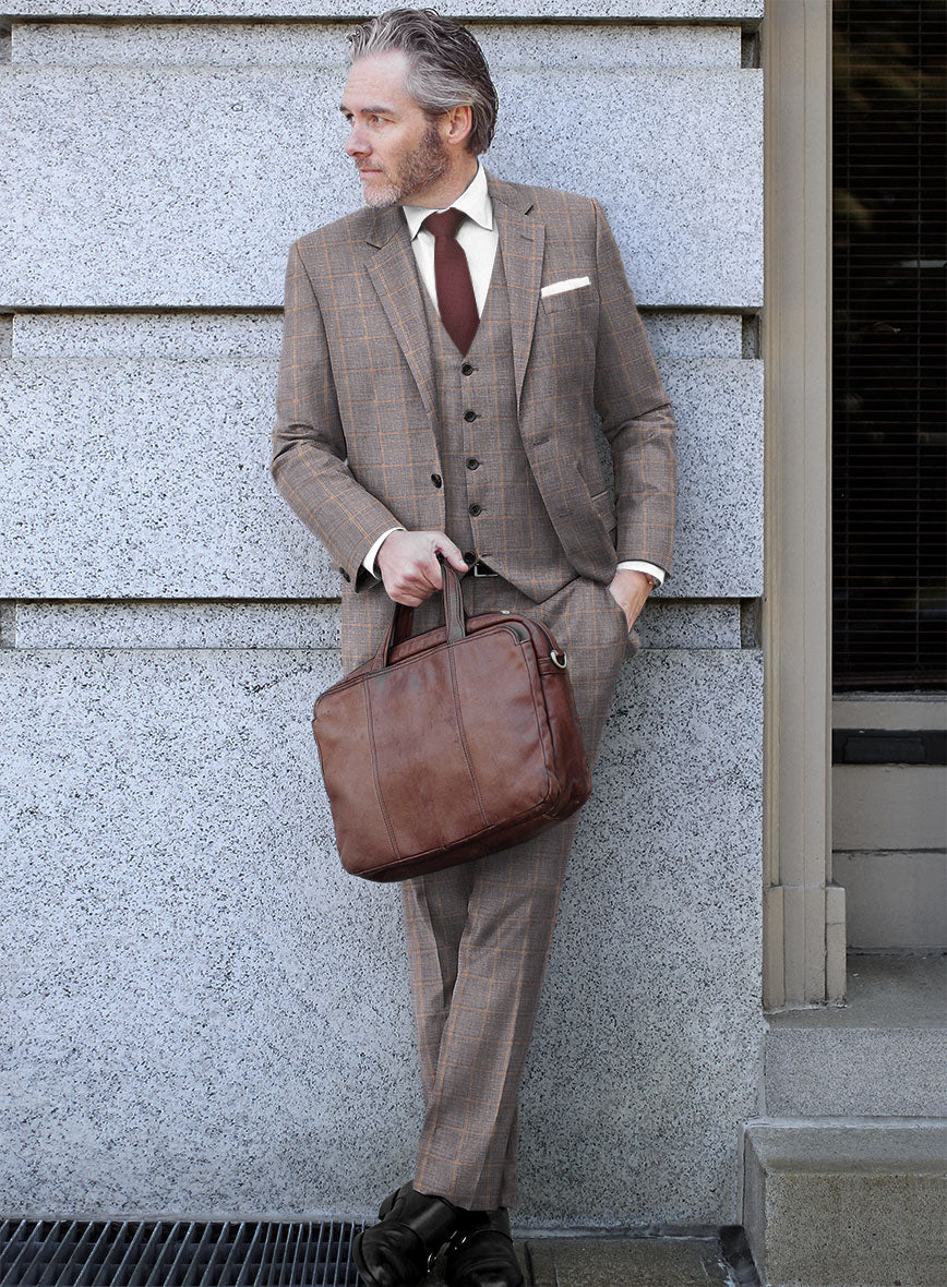 Italian Murano Satie Houndstooth Wool Linen Silk Suit - StudioSuits