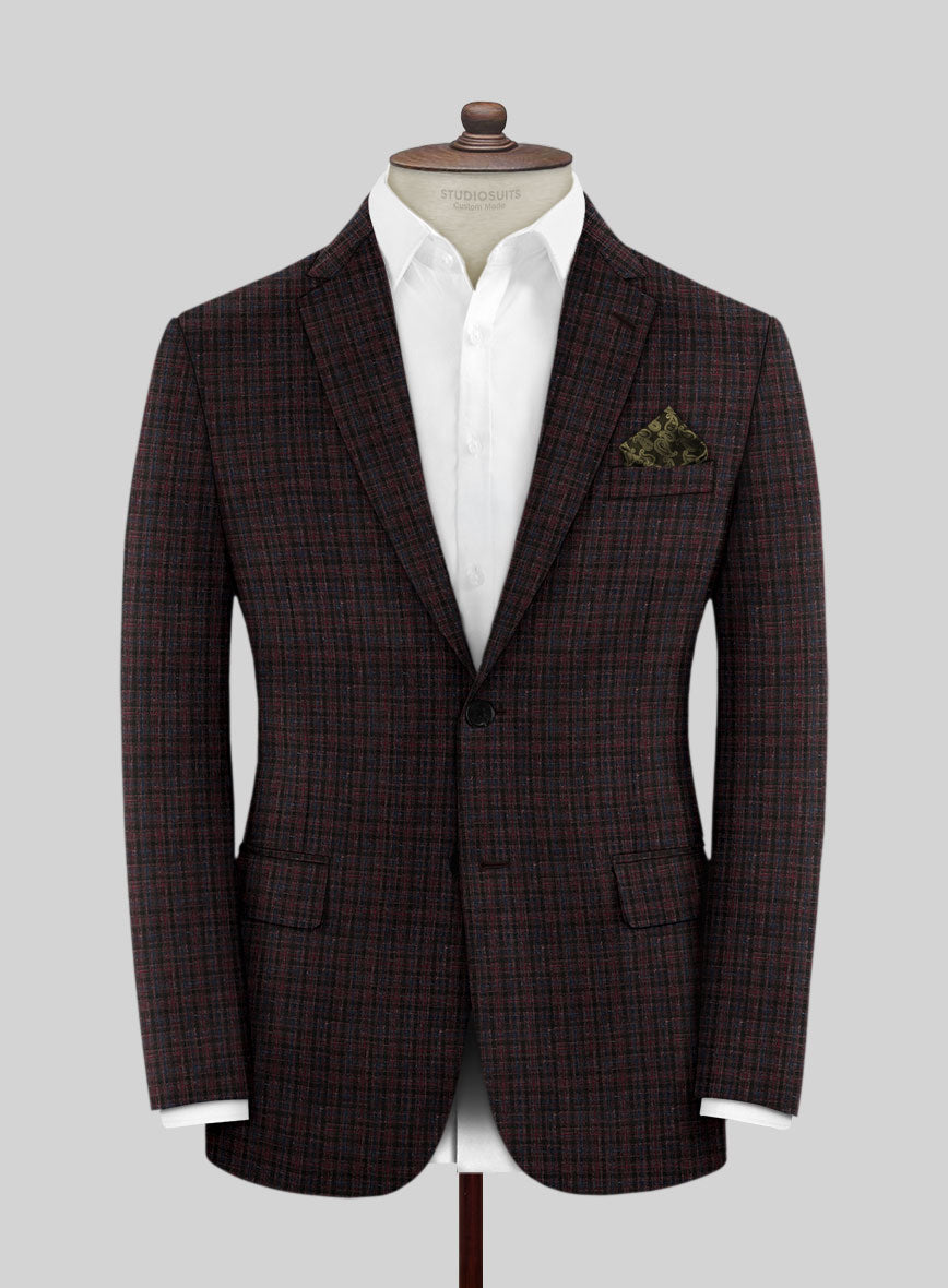 Italian Murano Sonso Checks Wool Linen Silk Suit - StudioSuits