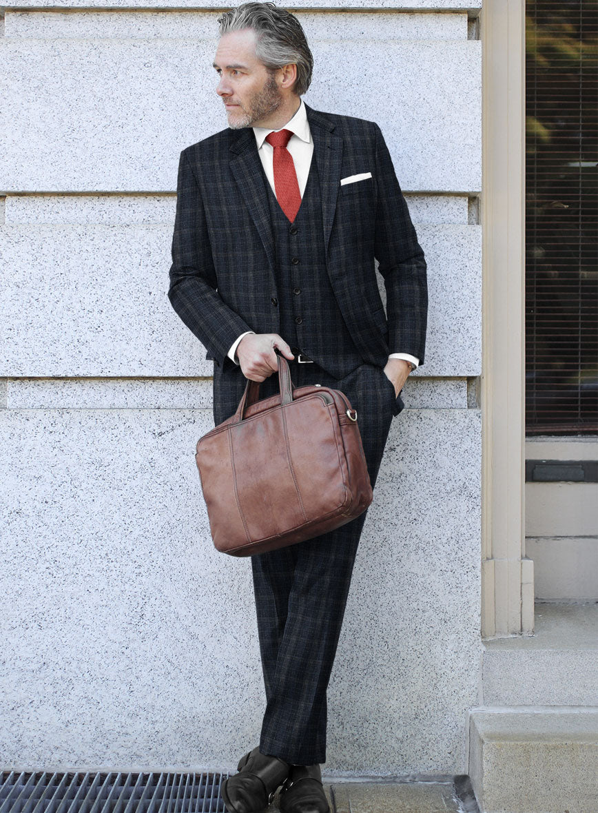 Italian Murano Sovil Blue Wool Linen Silk Suit - StudioSuits