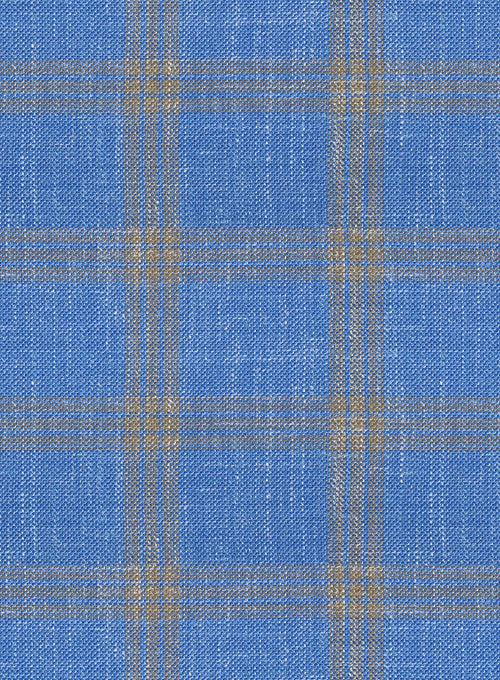 Italian Murano Tristo Blue Wool Linen Jacket - StudioSuits