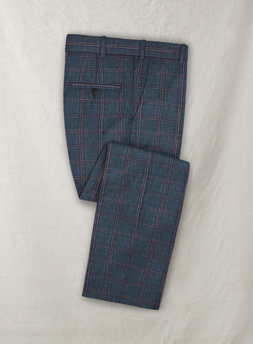 Italian Murano Vabien Checks Wool Linen Pants - StudioSuits