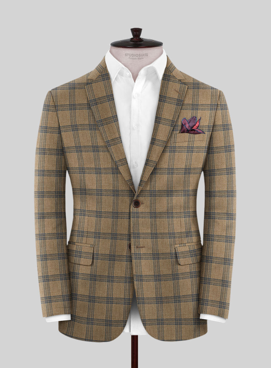 Italian Murano Vaier Brown Wool Linen Silk Jacket - StudioSuits