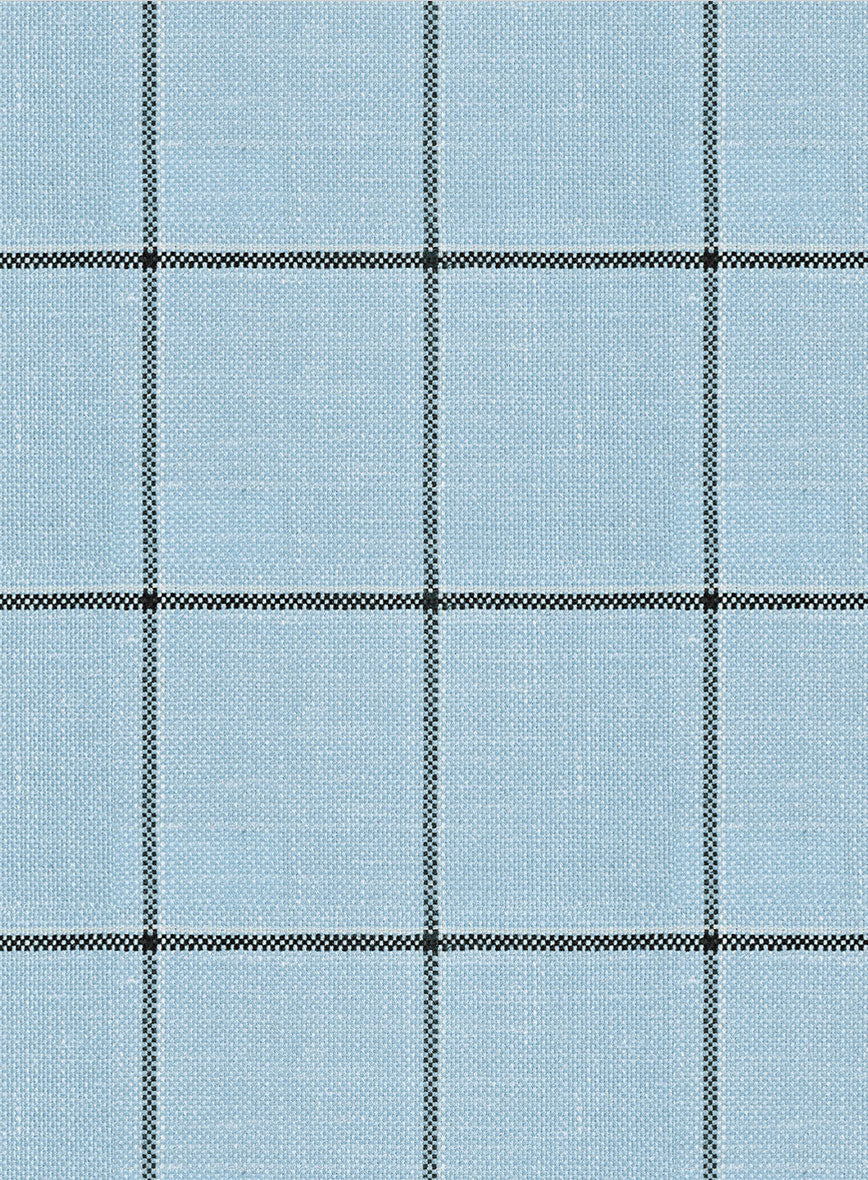 Italian Murano Vanzo Blue Wool Linen Silk Pants - StudioSuits